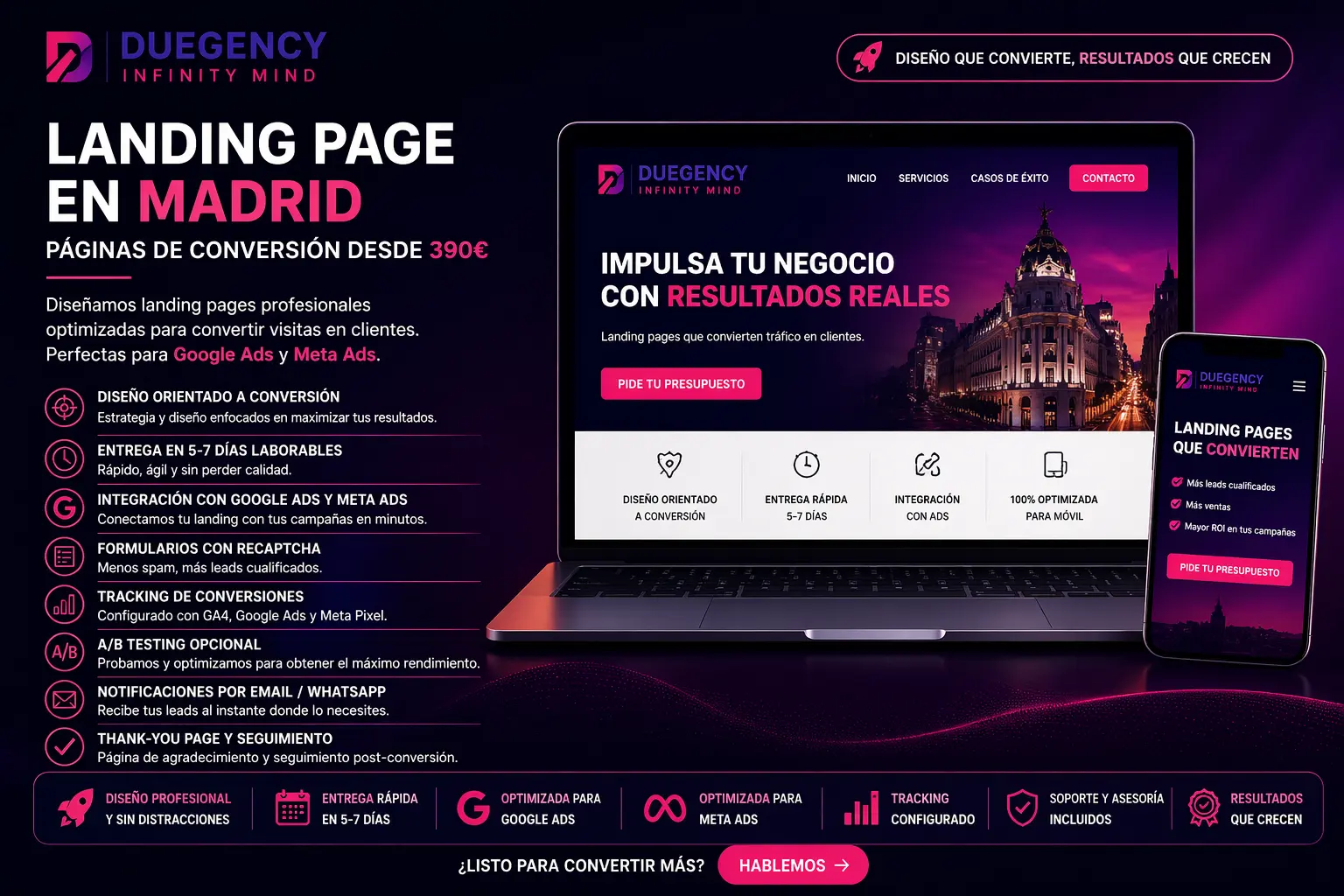 Landing Page en Madrid | Páginas de Conversión desde 390€